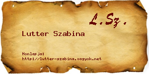 Lutter Szabina névjegykártya